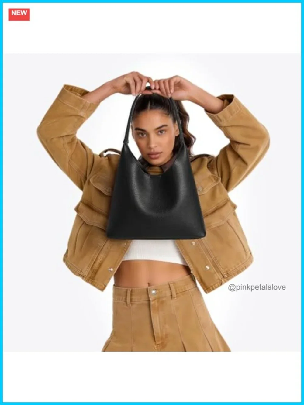 Slouchy Hobo Bag, Soft Vegan Leather Shoulder Purse, Trendy Everyday Tote